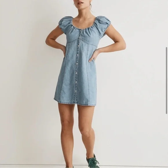 MADEWELL | Denim Margie Mini Dress in Bevy Wash - Picture 5 of 11
